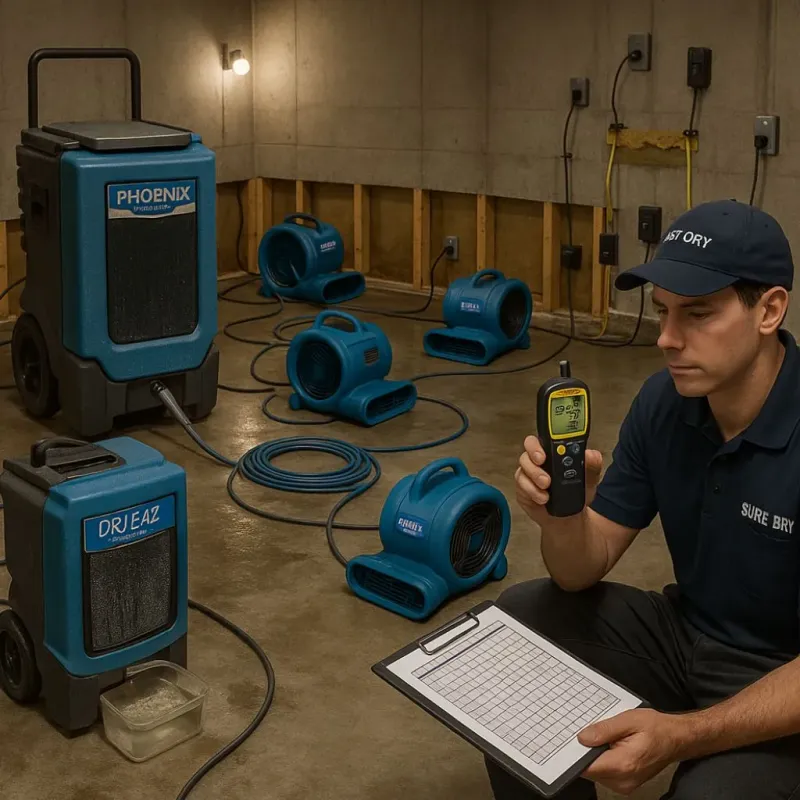 Structural Drying and Dehumidification process in Clay County, GA